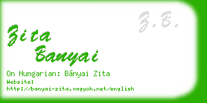 zita banyai business card